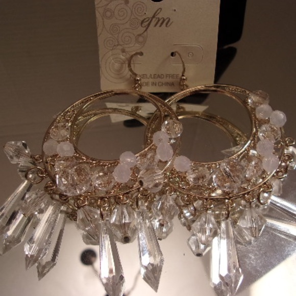 NWT EFM BRILLIANT DANGLE EARRINGS J46-8 bundled on - Picture 1 of 4